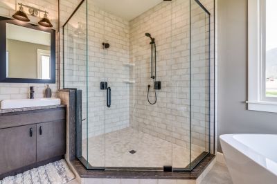Glass Shower Door with Minimal Frame